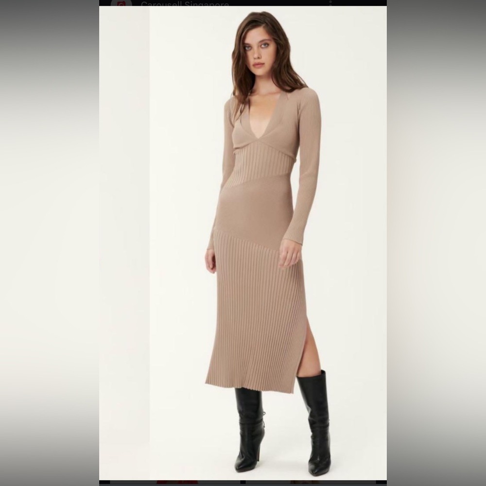 Nicholas The Lsbel long sleeve halter midi dress size small